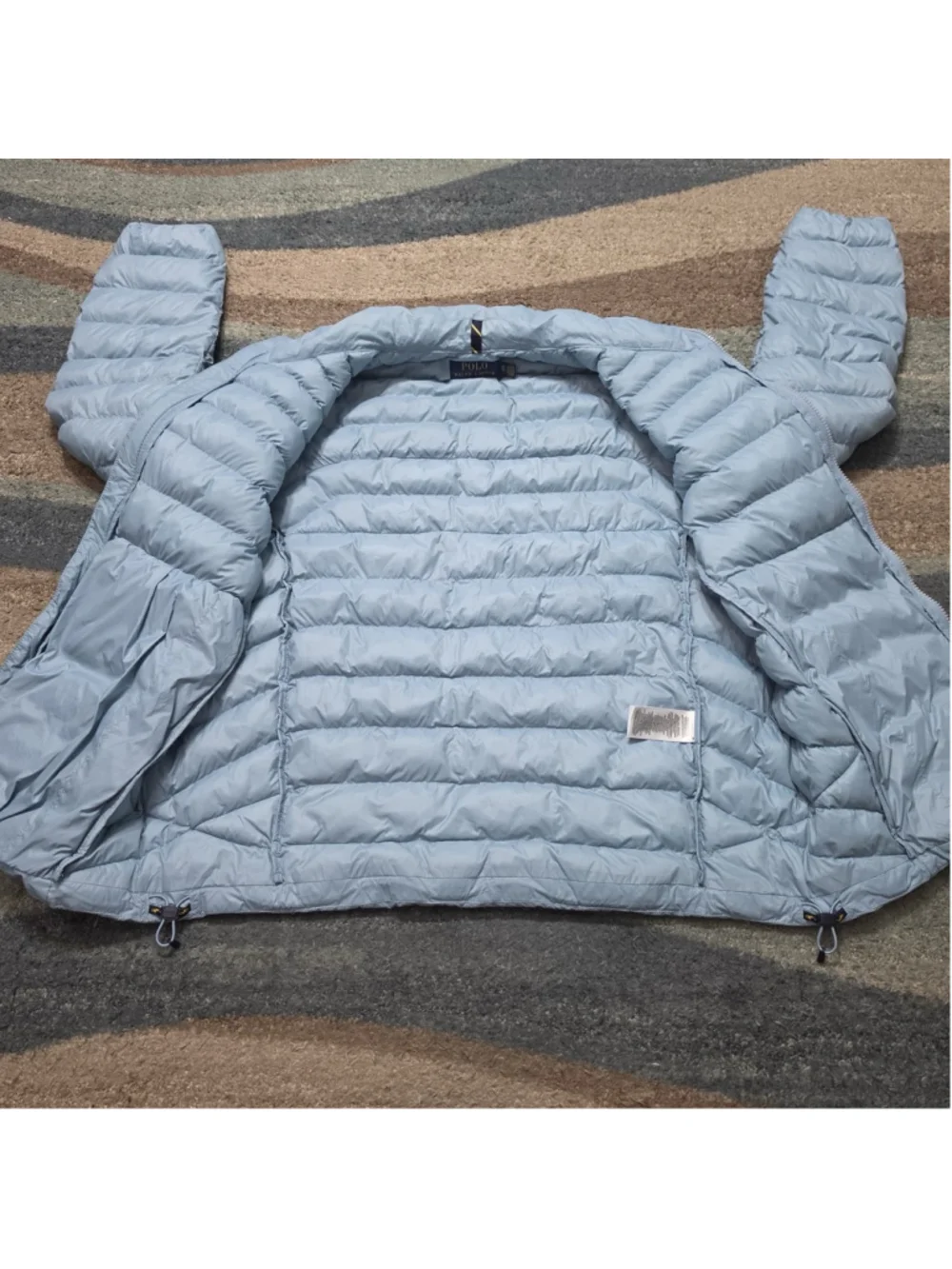 Polo Ralph Lauren Puffer Jacket XL Blue Lightweight Quilted Full Zip Coat